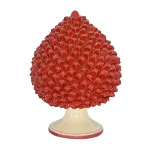 Applique a pigna artigianale h 25 mono rosso