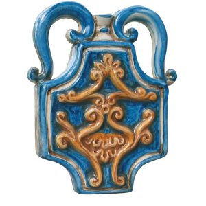 Fiasca esagono scaldamani 10x14 blu/arancio - Bomboniera