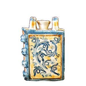 Libro mini scaldamano 7x10 s. d'arte blu/arancio - Bomboniera