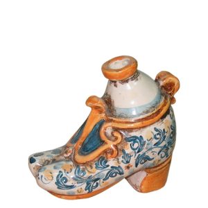 Scarpa scaldamano f 11x10 s. d'arte blu/arancio - Bomboniera