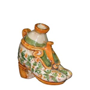 Scarpa scaldamano f 11x10 s. d'arte verde/arancio - Bomboniera