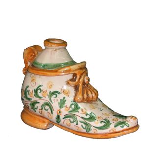 Scarpa scaldamano m 15x10 s. d'arte verde/arancio - Bomboniera