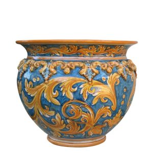 Cachepot Ø 35 plastico sofia ornato fondo blu