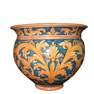 Cachepot Ø 30 ornato fondo blu