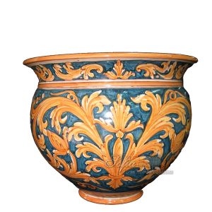 Cachepot Ø 35 ornato fondo blu