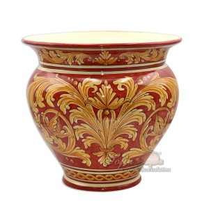 Cachepot Ø 40 ornato fondo rosso