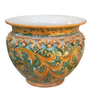 Cachepot Ø 50 plastico sofia ornato fondo verde