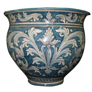 Cachepot Ø 30 ornato mono blu