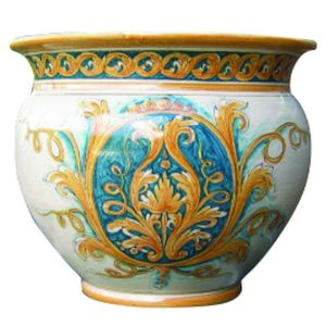 Cachepot Ø 35 stile richard blu/arancio