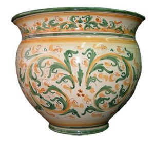 Cachepot Ø 15 s. d'arte verde/arancio - Bomboniera