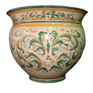 Cachepot Ø 25 s. d'arte verde/arancio