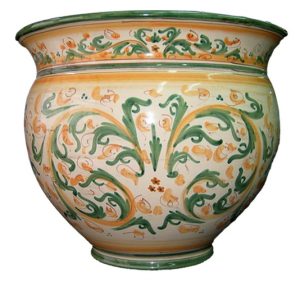 Cachepot Ø 30 s. d'arte verde/arancio