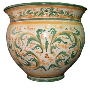 Cachepot Ø 35 s. d'arte verde/arancio