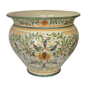 Cachepot Ø 45 petalo giallo verde/arancio