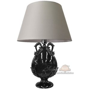 Lume uovo h 25 plastico sofia black line lucido (h47 c/paralume Ø30)