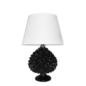 Lume pigna artigianale h 20 black line lucido (h40 c/paralume Ø25)