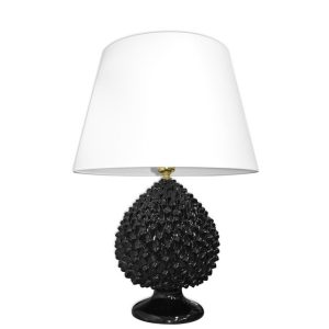 Lume pigna artigianale h 25 black line lucido (h47 c/paralume Ø30)