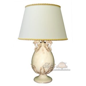 Lume uovo h 25 plastico sofia avorio (h47 c/paralume Ø30)