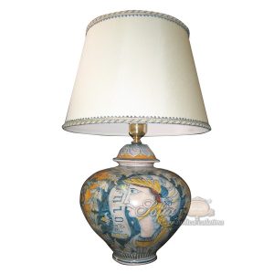 Lume palla h 25 c/figurato linea fondo arancio (h52 c/paralume Ø35)