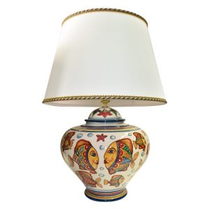 Lume Palla h 25 decoro pesci (h52 c/paralume Ø35)