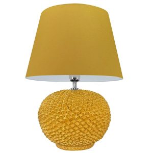 Lume palla a pigna h 20 senape (h43 c/paralume Ø35)