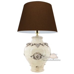 Lume boccia h 35 plastico sofia madreperla antichizzato (h60 c/paralume Ø40)