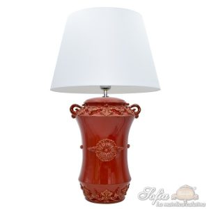 Lume albarello h 35 plastico sofia rosso fuoco (selenio) (h63 c/paralume Ø40)