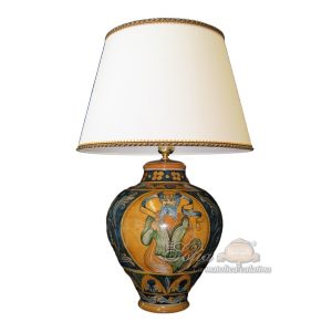 Lume boccia h 35 c/figurato ornato calatino (h60 c/paralume Ø40)