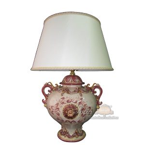 Lume palla c/manici h 35 plastico sofia bordeaux/arancio (h65 c/paralume Ø45)