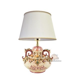 Lume bottiglia 2° M h 22 plastico sofia bordeaux/arancio (h41 c/paralume Ø30)