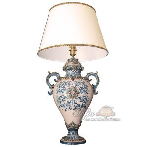 Lume maxi h 50 c/rosone plastico sofia s.d'arte mono blu (h83 c/paralume Ø50)