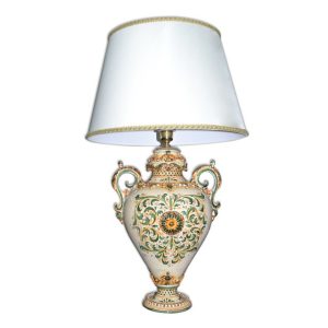 Lume maxi h 50 c/rosone plastico sofia verde/arancio (h83 c/paralume Ø50)