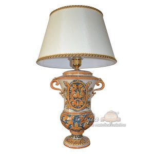 Lume a calice h 35 stile richard blu/arancio (h63 c/paralume Ø40)