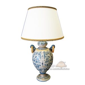 Lume anelli h 30 s. d'arte blu/arancio (h55 c/paralume Ø35)