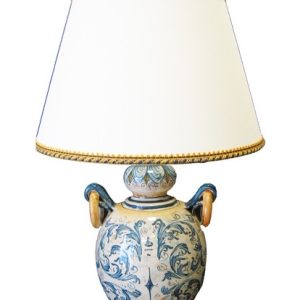 Lume anelli h 40 s. d'arte blu/arancio (h72 c/paralume Ø45)