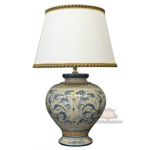 Lume collo rasato 3° M h 30 s. d'arte blu/arancio (h57 c/paralume Ø35)