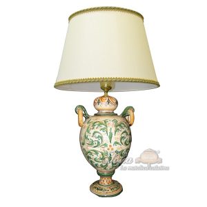 Lume anelli h 30 s. d'arte verde/arancio (h55 c/paralume Ø35)