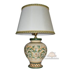 Lume collo rasato comodino h 20 s. d'arte verde/arancio (h38 c/paralume Ø25)