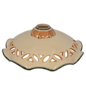 Lampadario traforato smerlato Ø 40 s. d'arte verde/arancio