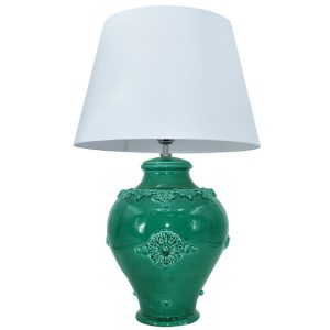 Lume boccia comodino h 20 plastico sofia verde smeraldo (h40 c/paralume Ø25)