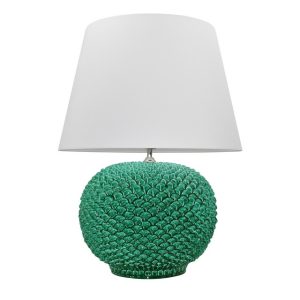 Lume palla a pigna h 30 verde smeraldo (h60 c/paralume Ø45)