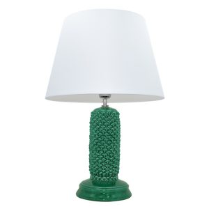 Lume pigna cilindro 1° M h30 Ø 10 verde smeraldo (h60 c/paralume Ø35)