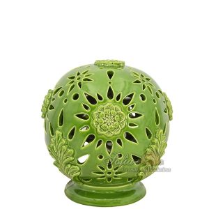 Lume palla traforato mod. Muscia h 25 verde foglia