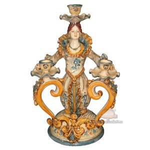 Lumiera 3 fuochi femmina h 33 blu/arancio