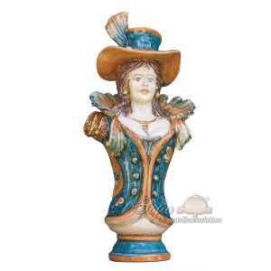 Lumiera mezzo busto femmina h 30 ornato fondo blu