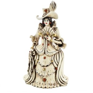 Lumiera grande femmina h 40 madreperla antichizzato oro e lustri