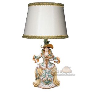 Lume a Lumiera grande femmina h 40 verde/arancio (h65 c/paralume Ø40)