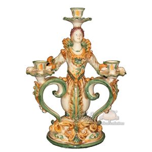 Lumiera 3 fuochi femmina h 33 verde/arancio