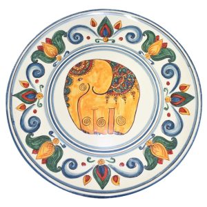 Piatto Ø 43 decoro elefante colorato