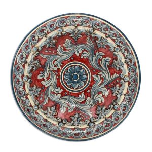 Piatto Ø 40 plastico sofia ornato blu/bordeaux